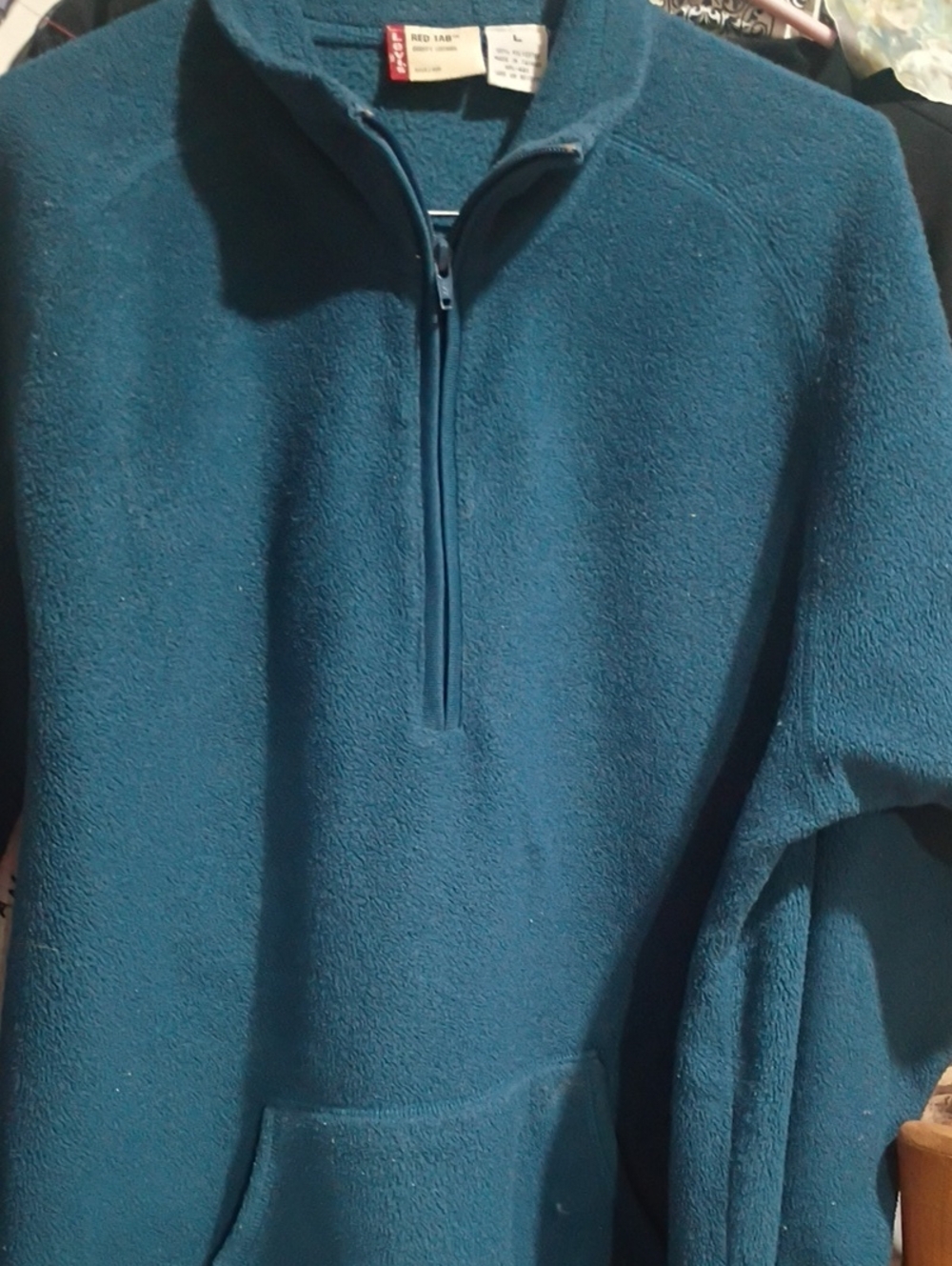 Levi's Teal Half-Zip Fleece Pullover